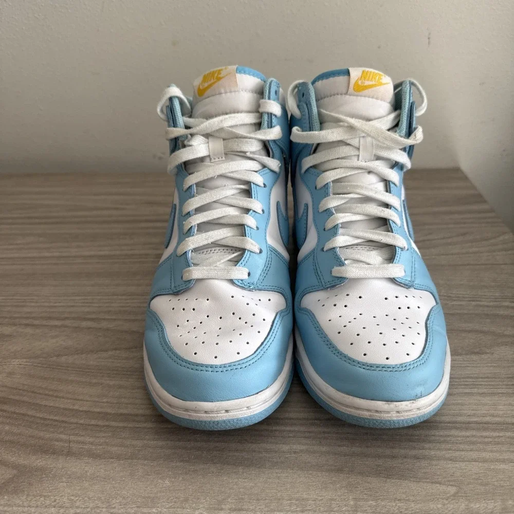 Nike Men's Dunk High White‎ & Leather Athletic Shoes Sneakers Size 8 DD1399-401